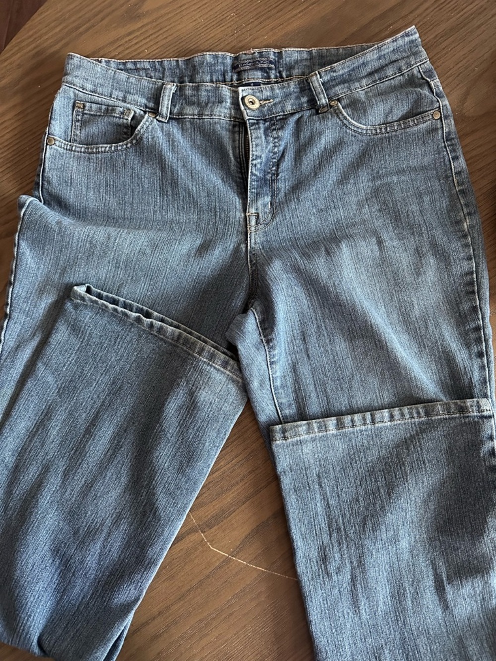 Bandolino Medium Blue Denim Jeans with Branded Button